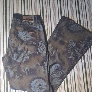 Paris Blues Denim with Floral Pattern